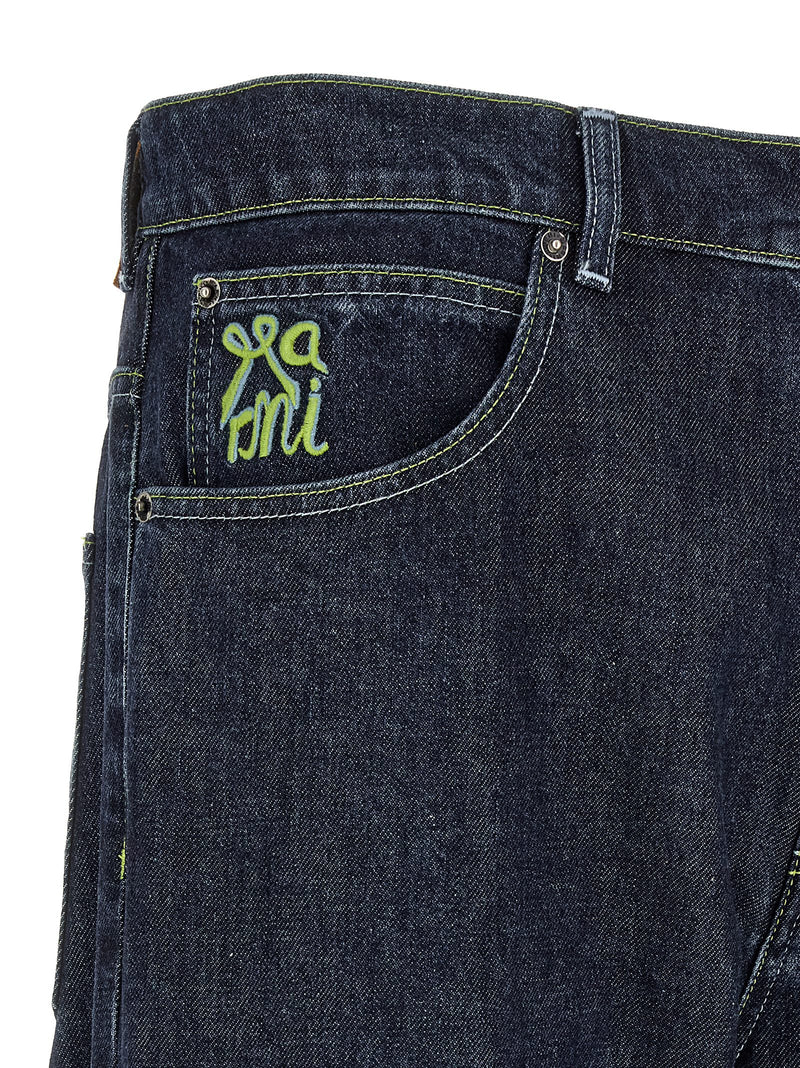 Marni Jean droit en coton bleu