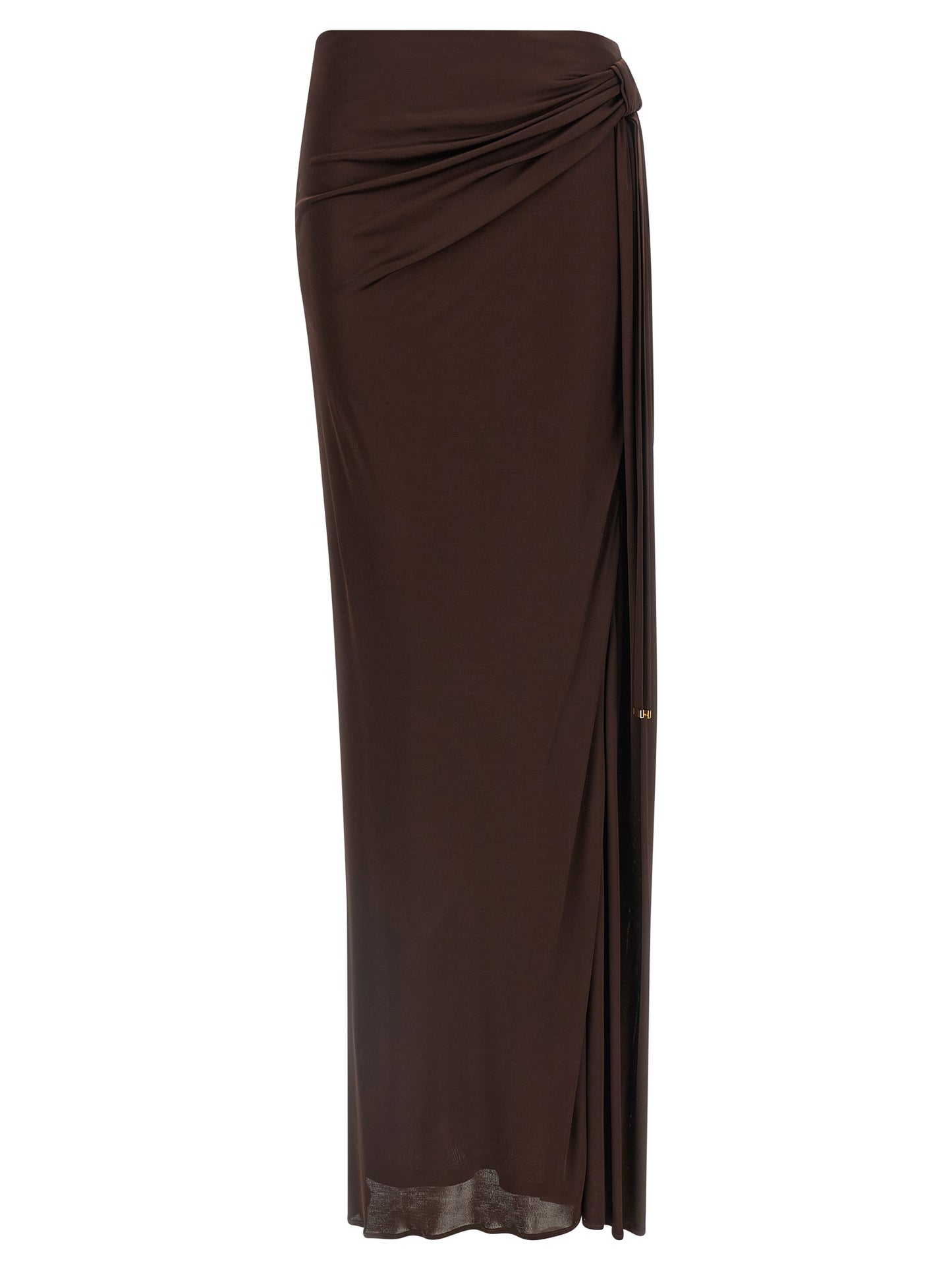 Elisabetta Franchi Brown Viscose Mini Skirt