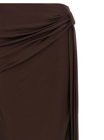 Elisabetta Franchi Brown Viscose Mini Skirt