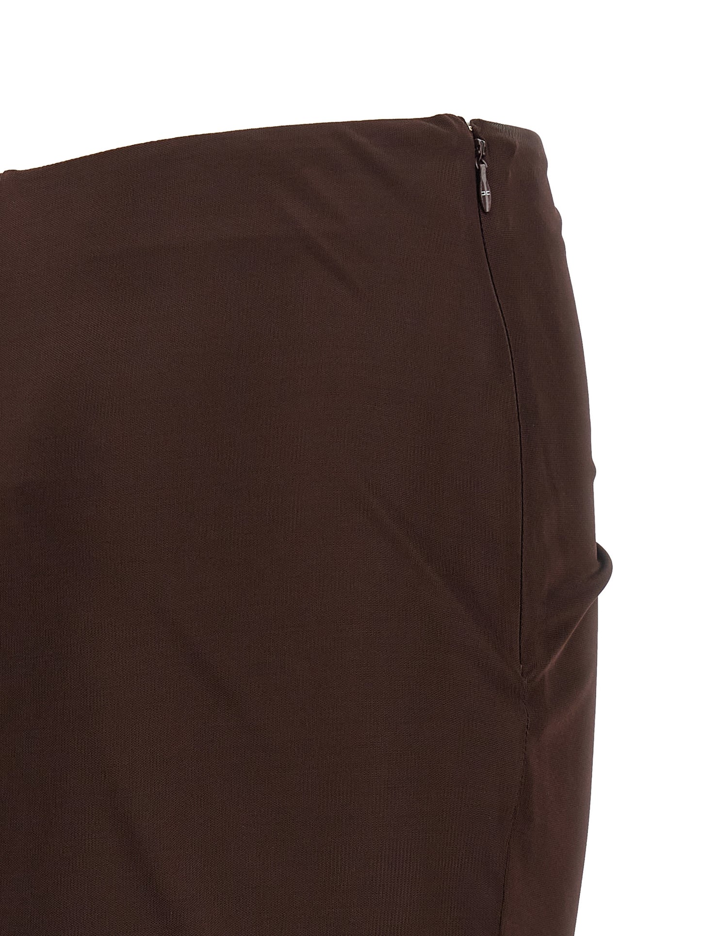 Elisabetta Franchi Brown Viscose Mini Skirt