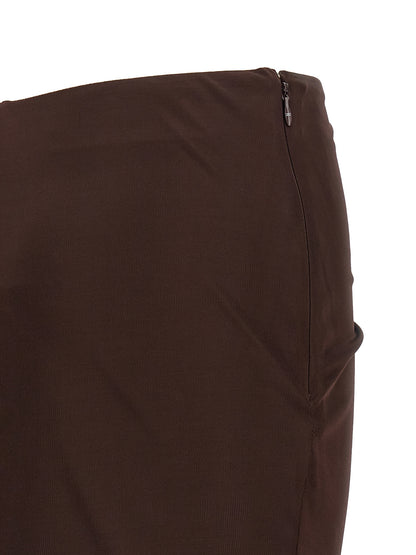 Elisabetta Franchi Brown Viscose Mini Skirt