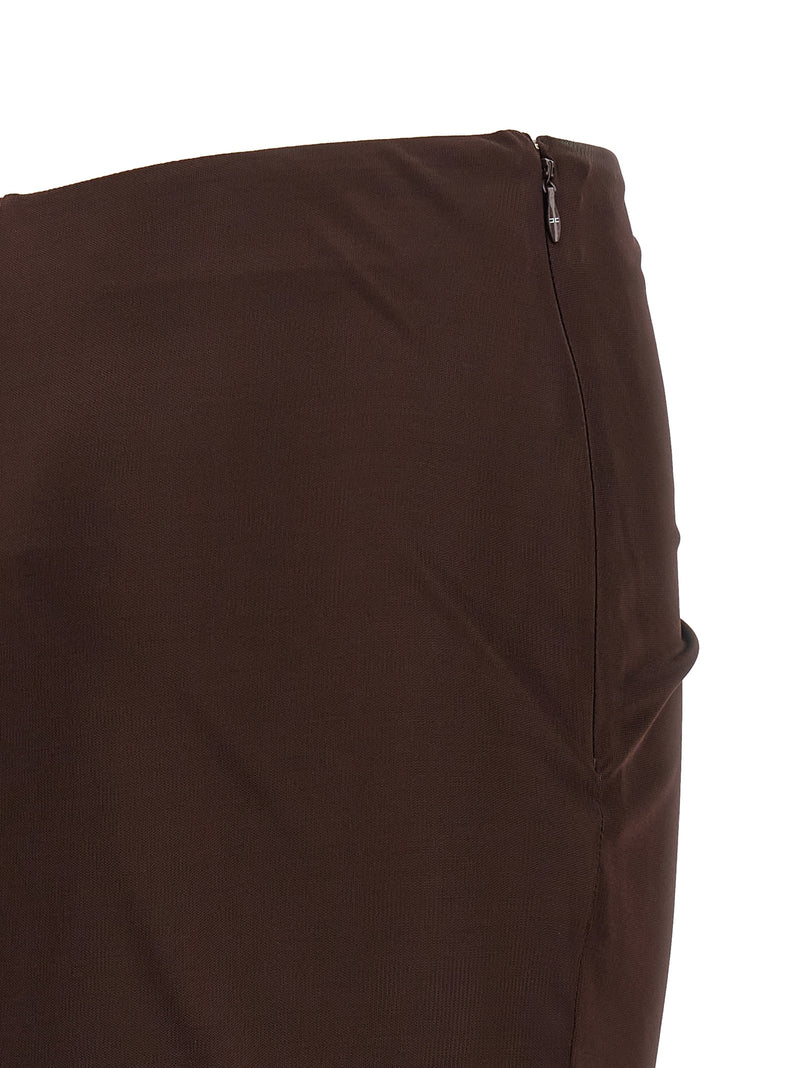 Elisabetta Franchi Brown Viscose Mini Skirt