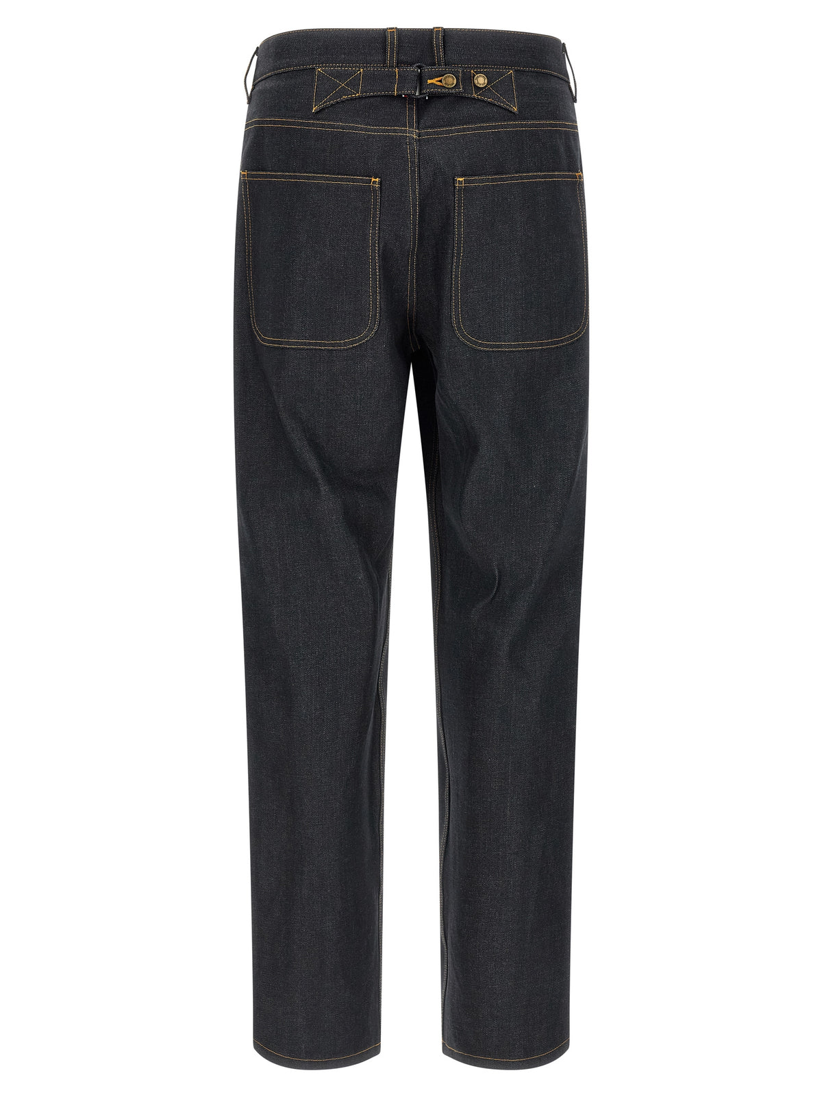 Jean taille haute en coton bleu Thom Browne