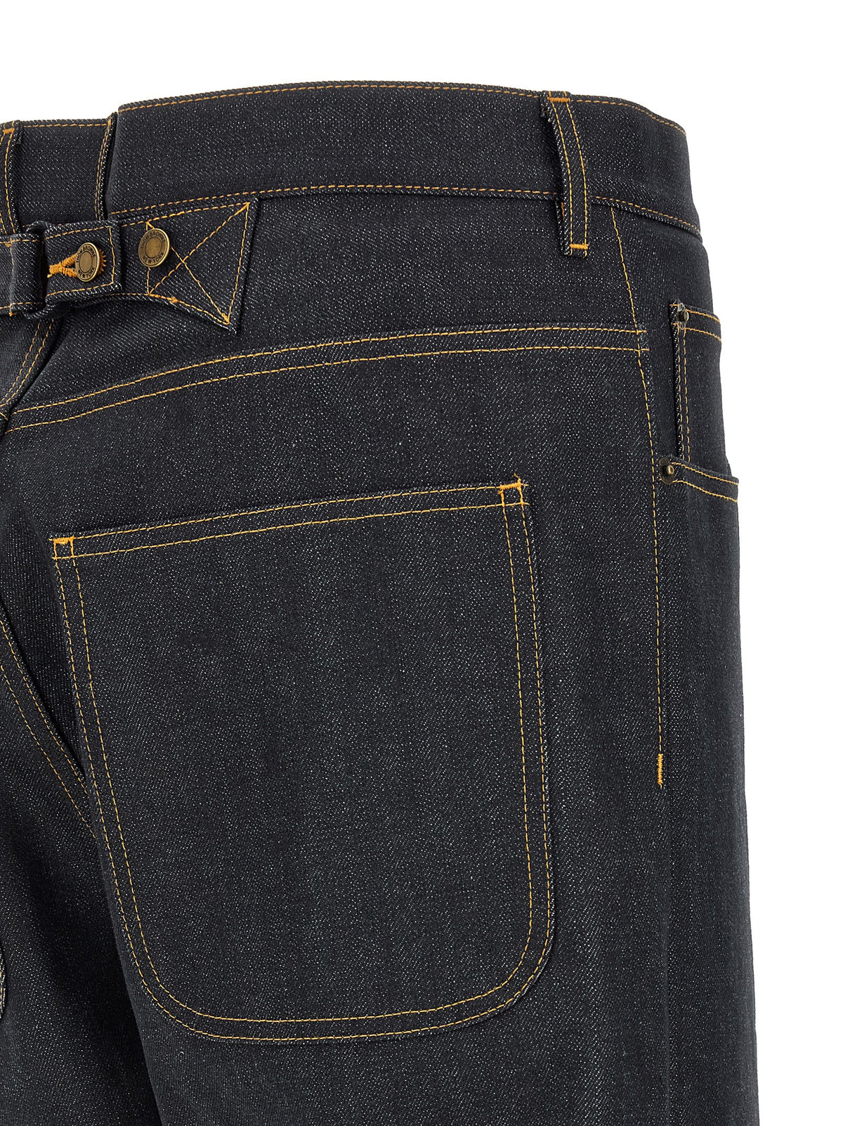 Jean taille haute en coton bleu Thom Browne