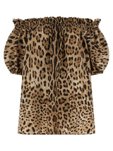 Dolce & Gabbana Brown Cotton Shirt - Off-the-Shoulder Design