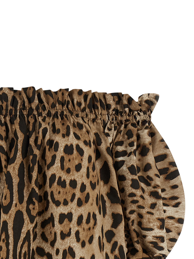 Dolce & Gabbana Brown Cotton Shirt - Off-the-Shoulder Design