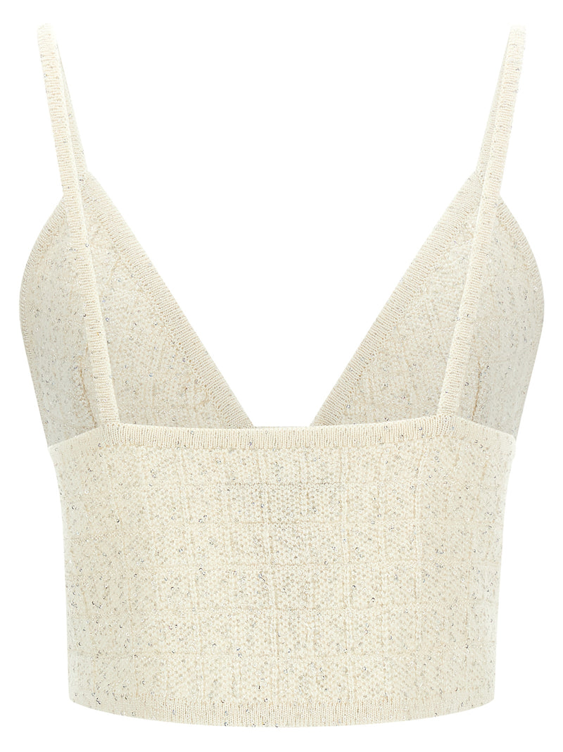 Alessandra Rich White Polyester Tank Tops