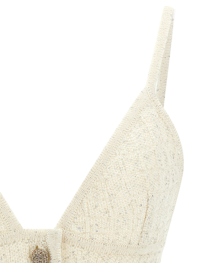 Alessandra Rich White Polyester Tank Tops
