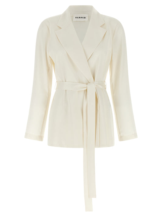 P.A.R.O.S.H. White Polyester Blazer - Stylish & Versatile