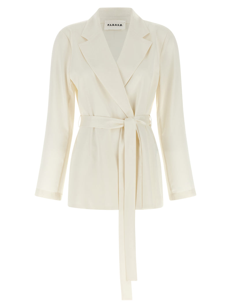 P.A.R.O.S.H. Paky White Polyester Blazer for Women