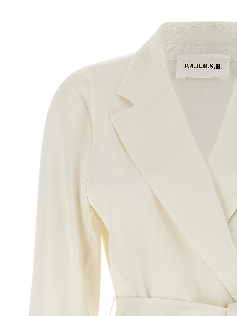 P.A.R.O.S.H. Paky White Polyester Blazer for Women