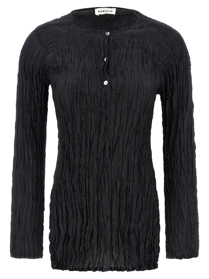 P.A.R.O.S.H. Black Silk Blouse