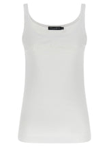 Dolce & Gabbana White Cotton Sleeveless T-Shirt