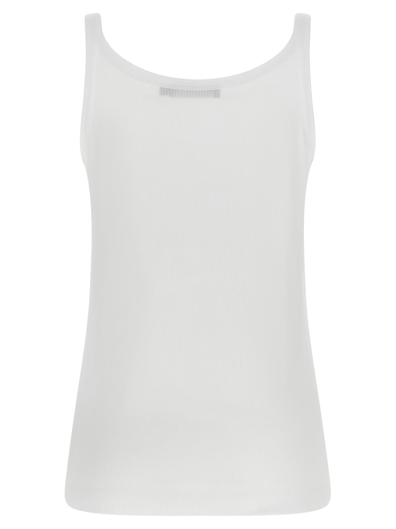 Dolce & Gabbana White Cotton Sleeveless T-Shirt