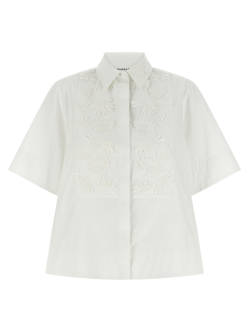 P.A.R.O.S.H. Cubo26 White Cotton Blouse for Women