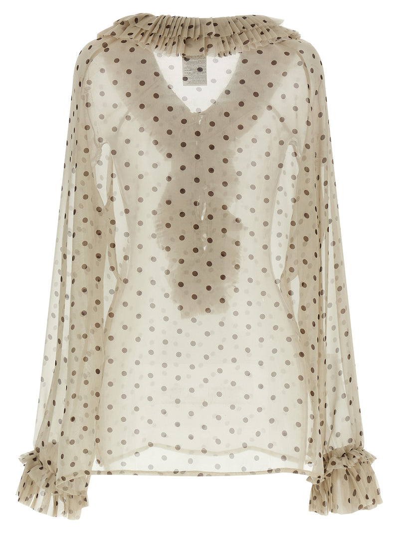 P.A.R.O.S.H. Pallina Beige Polyester Blouse for Women