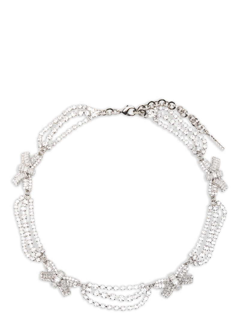 Alessandra Rich Silver Glass Necklace - Elegant Accessory