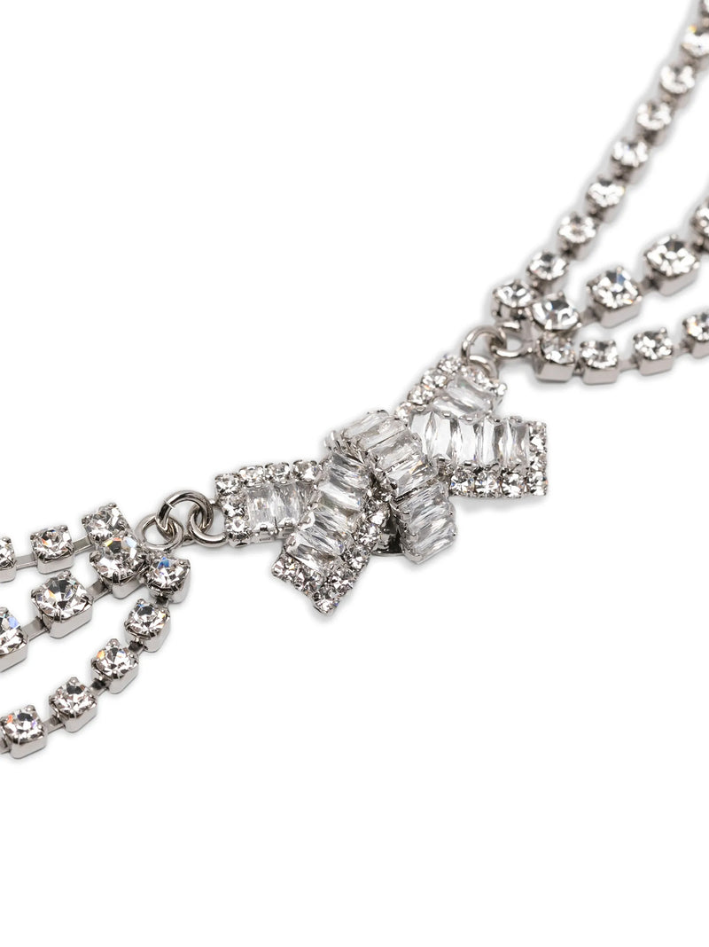 Alessandra Rich Silver Glass Necklace - Elegant Accessory