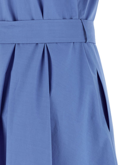 P.A.R.O.S.H. Blue Cotton Midi Dress