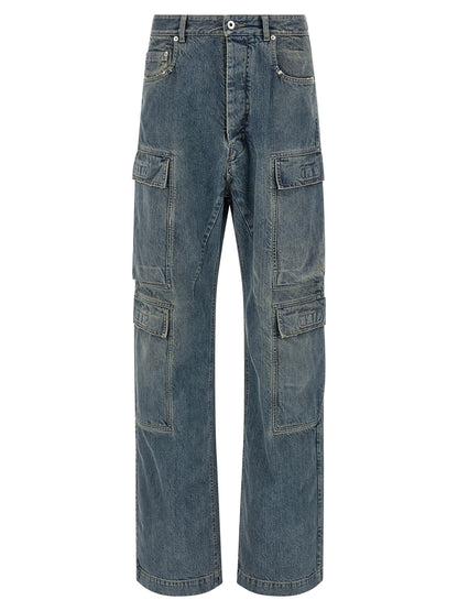 DRKSHDW Blue Cotton Cargo Pants