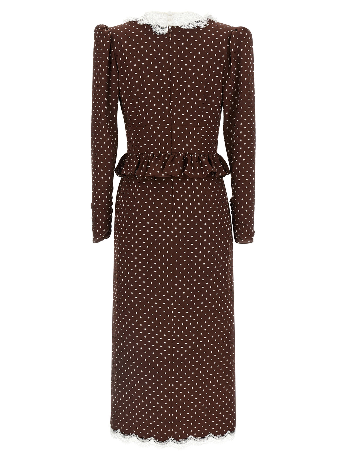 Robe Midi Alessandra Rich en Soie Marron