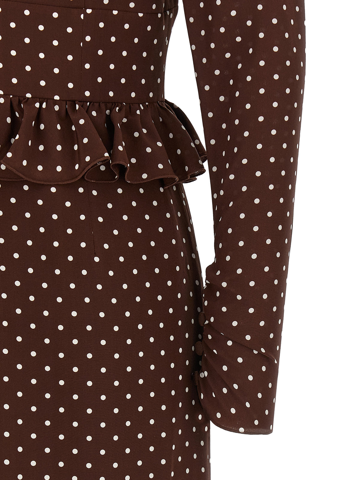 Robe Midi Alessandra Rich en Soie Marron