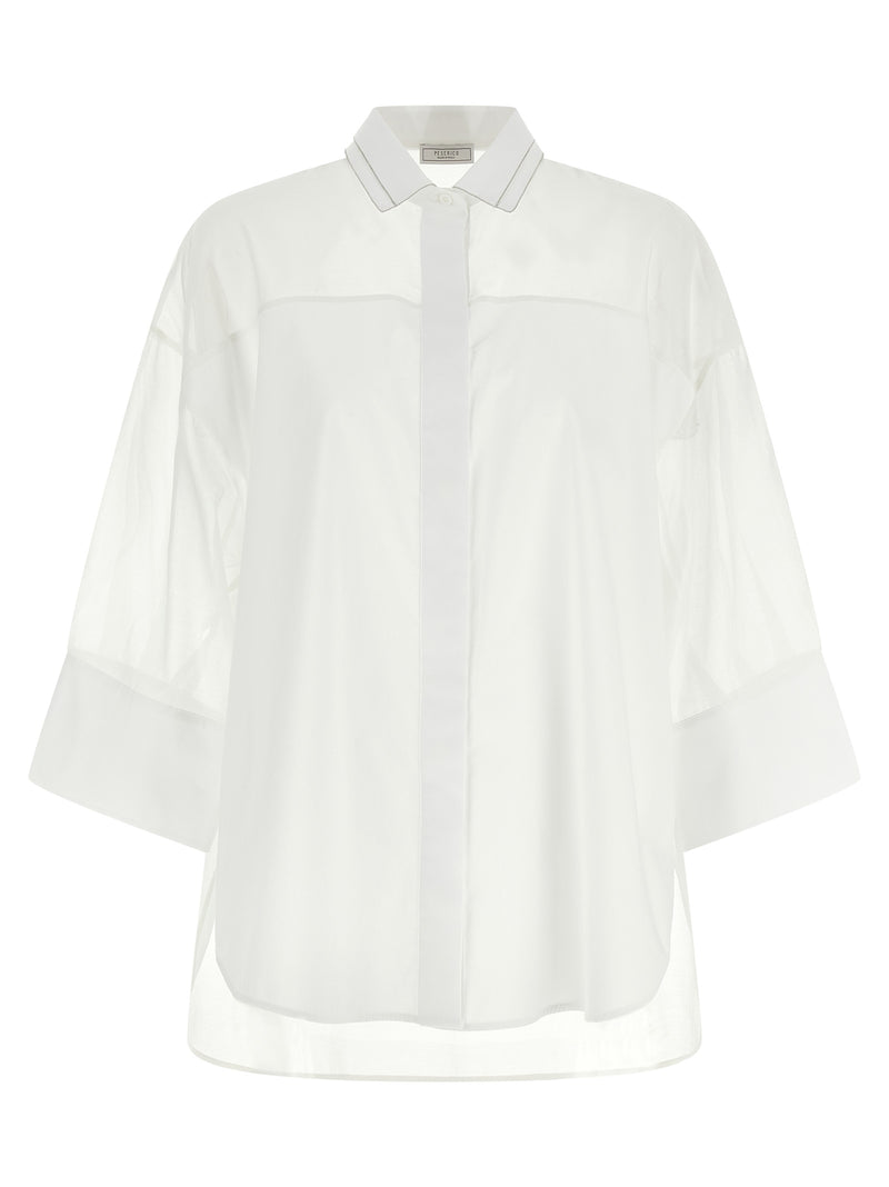 Peserico White Cotton Blouse
