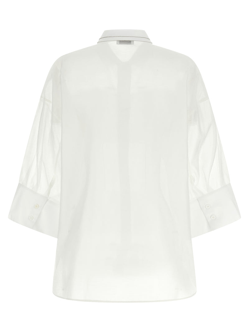 Peserico White Cotton Blouse