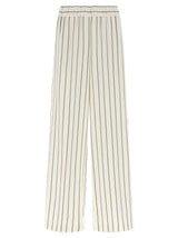 Peserico White Linen Casual Pants for Women