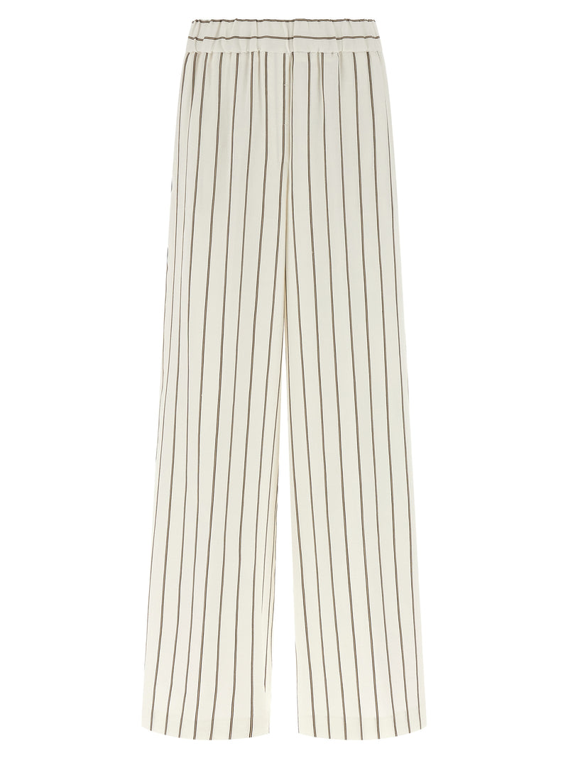 Pantalon décontracté en lin blanc Peserico