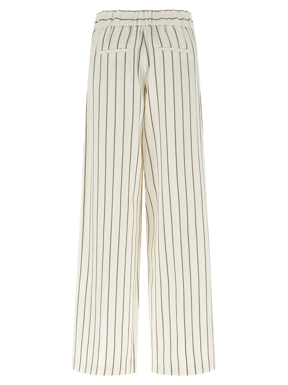 Peserico White Linen Casual Pants for Women