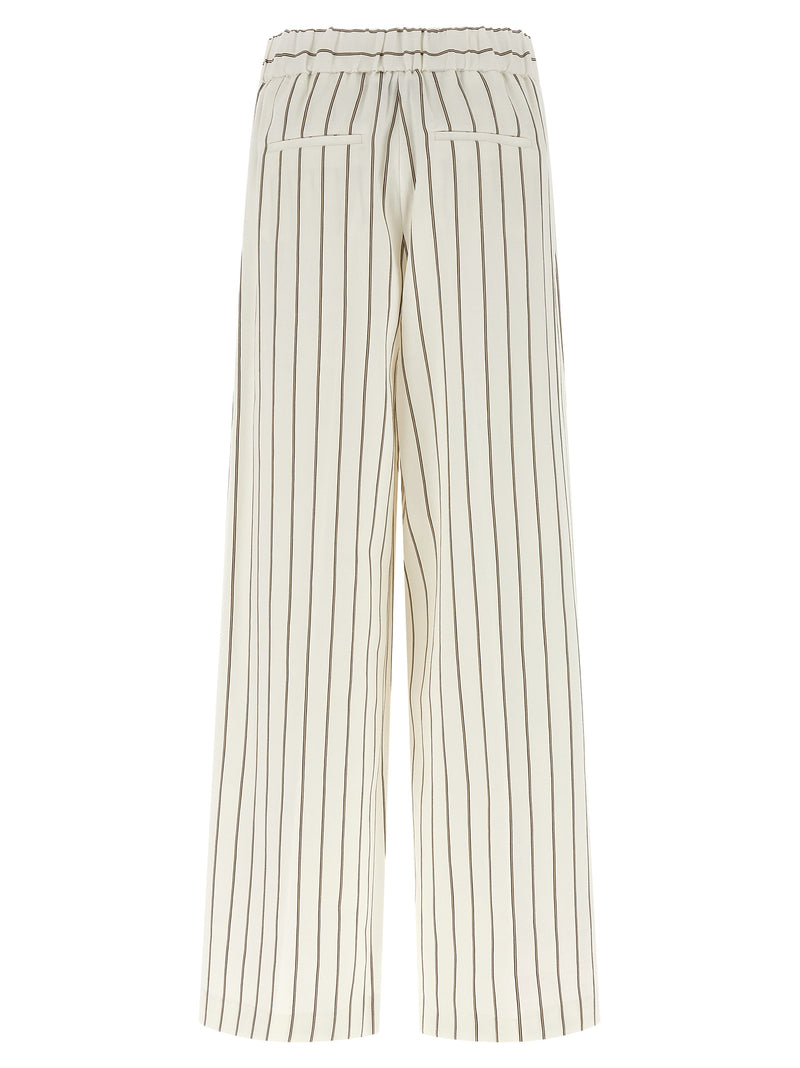 Pantalon décontracté en lin blanc Peserico