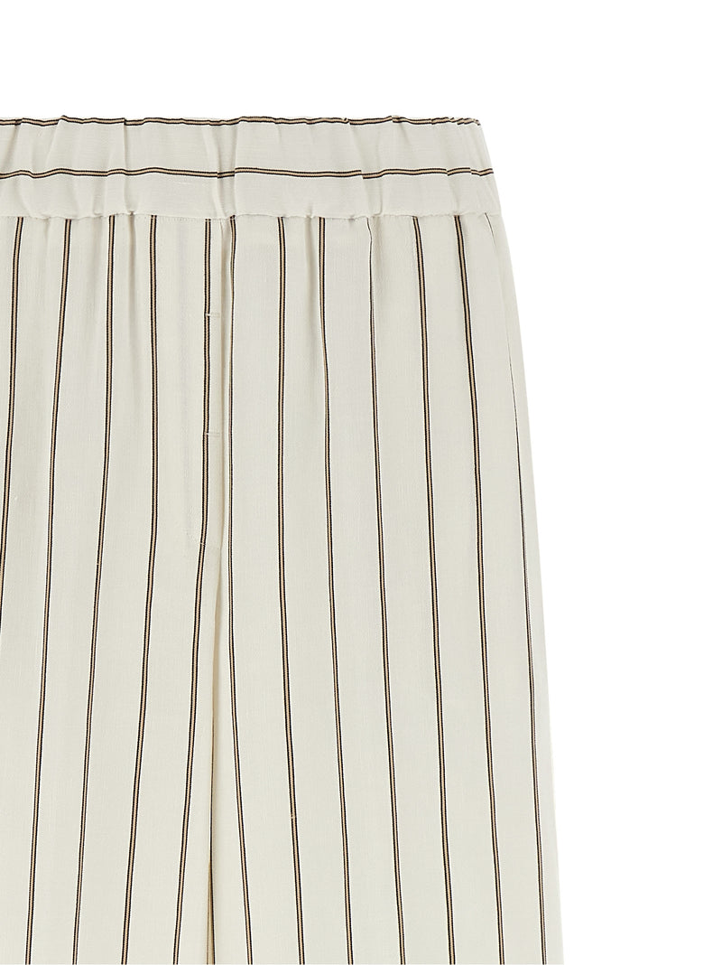 Pantalon décontracté en lin blanc Peserico