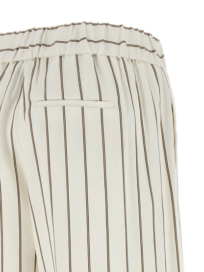 Peserico White Linen Casual Pants