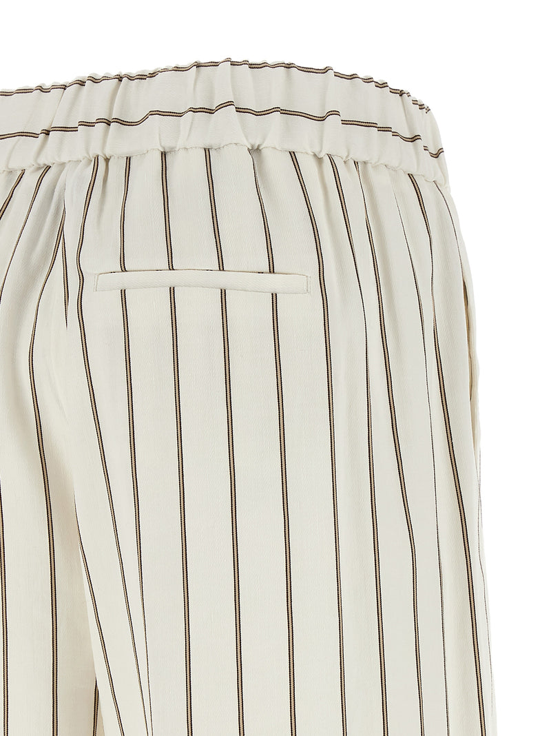 Pantalon décontracté en lin blanc Peserico