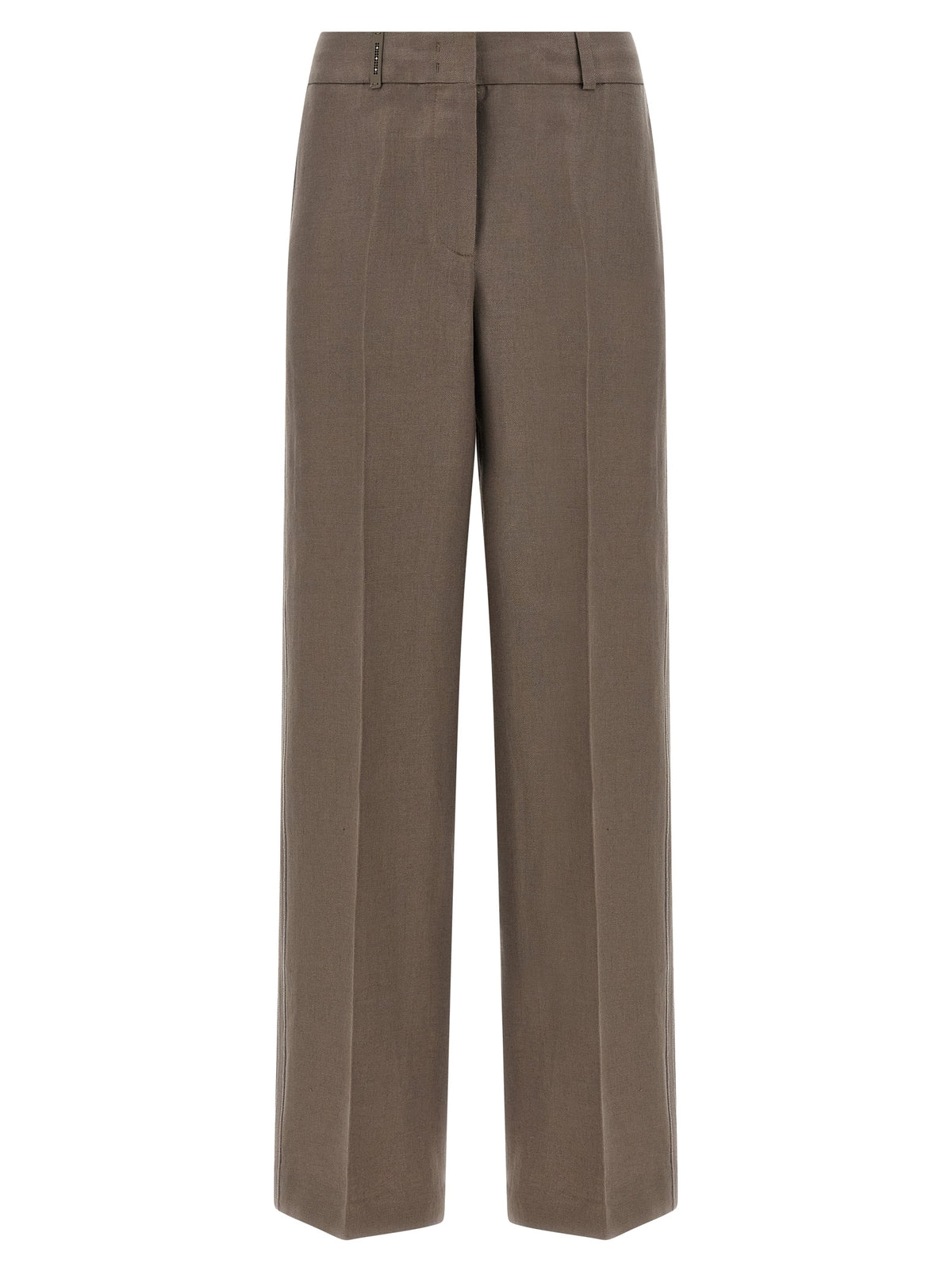 Pantalon en lin marron Peserico