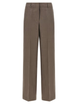 Pantalon en lin marron Peserico