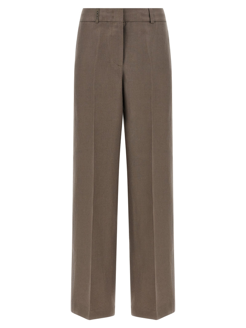 Peserico Brown Linen Pants