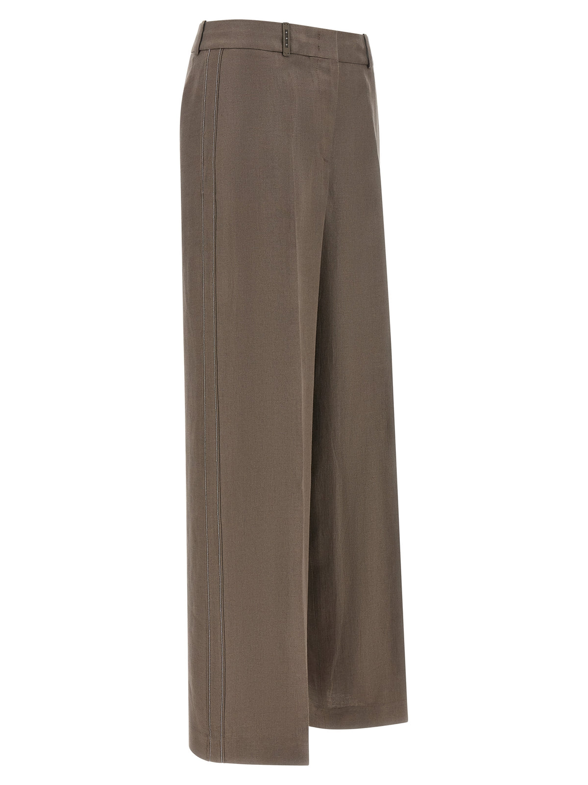 Pantalon en lin marron Peserico
