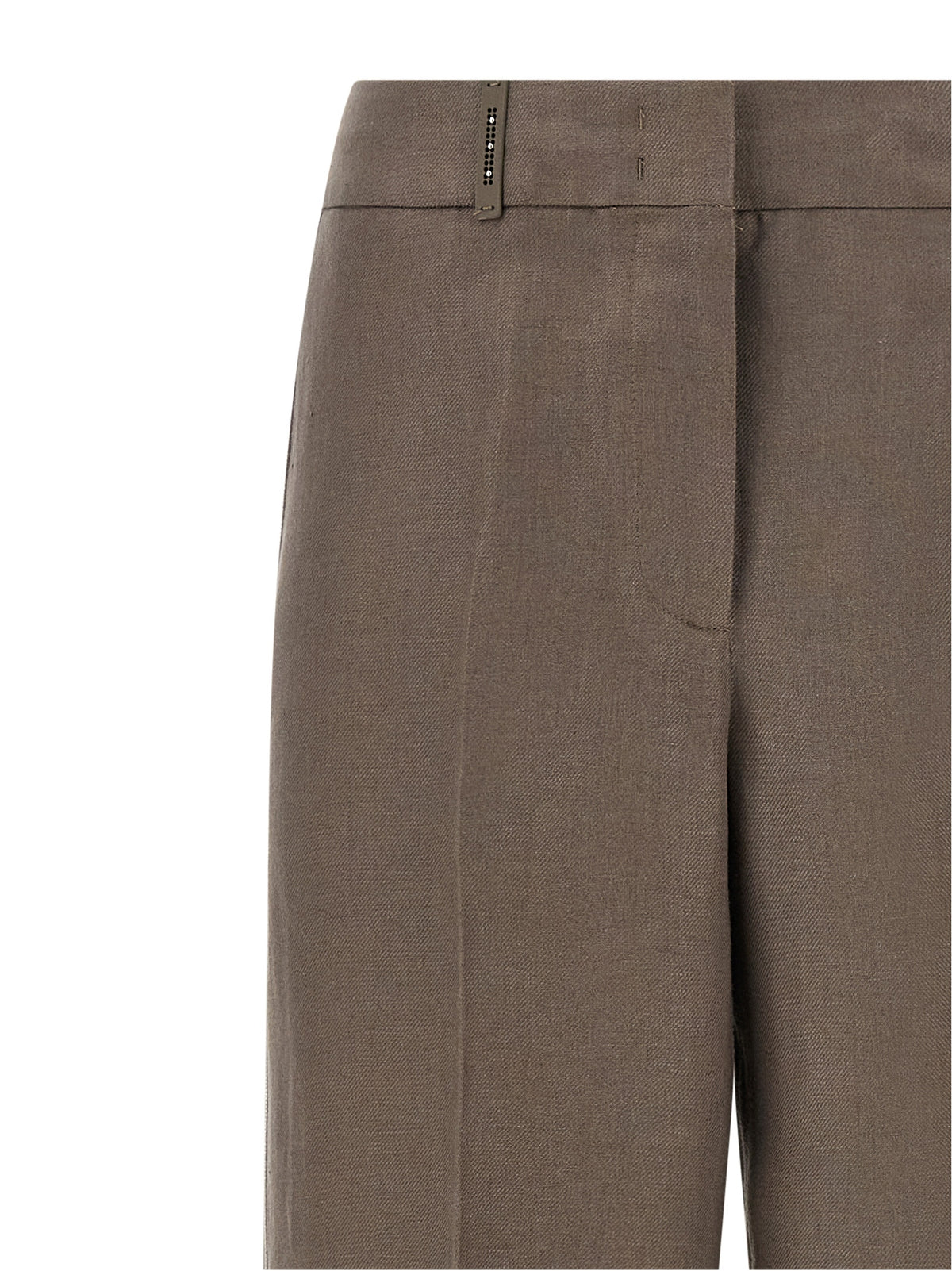 Pantalon en lin marron Peserico