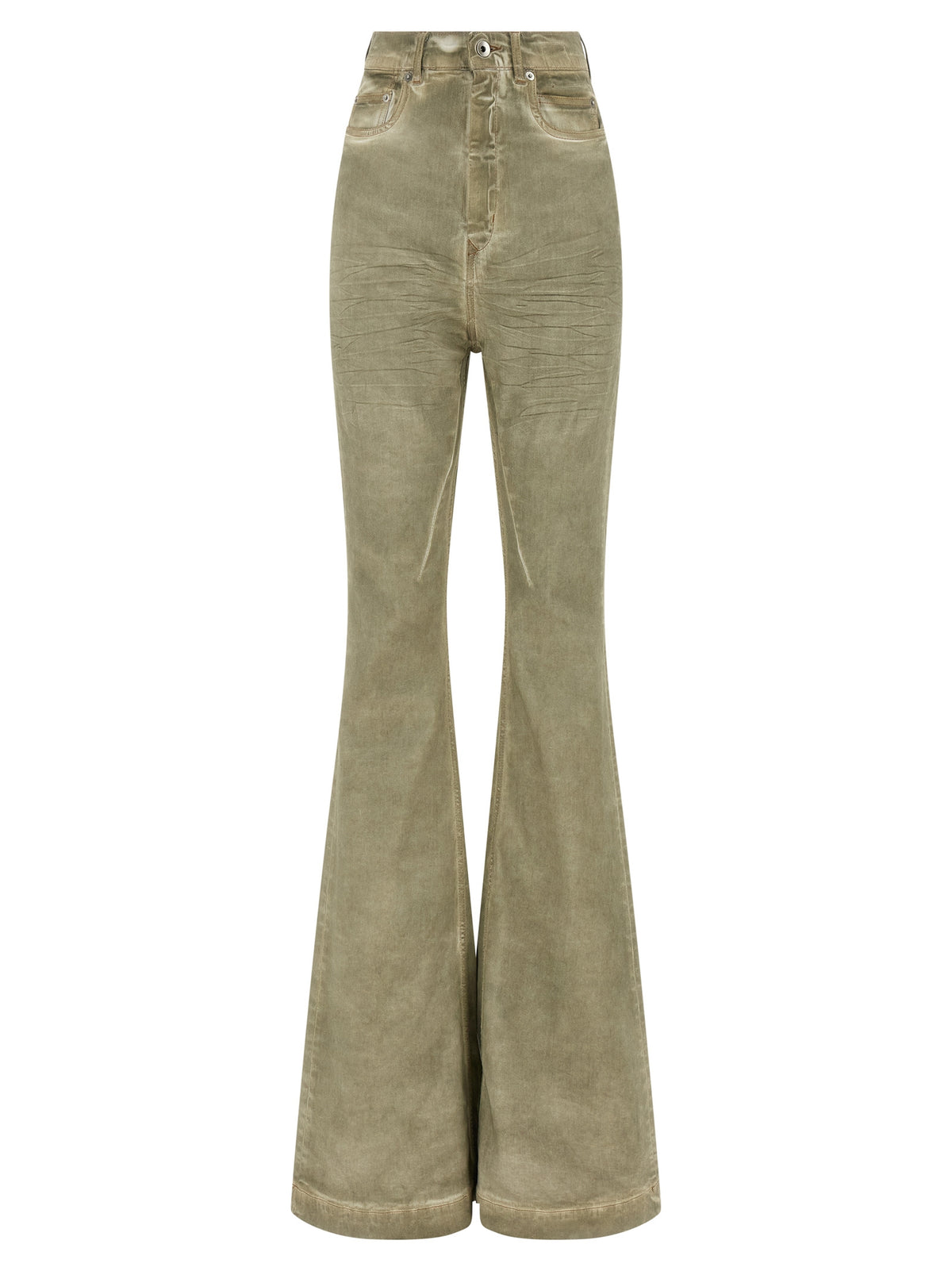 DRKSHDW Bolan Beige Cotton Bootcut Jeans for Women