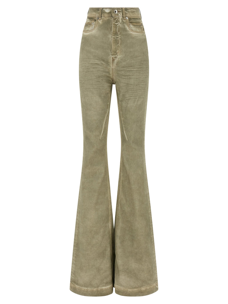 DRKSHDW Bolan Beige Cotton Bootcut Jeans for Women