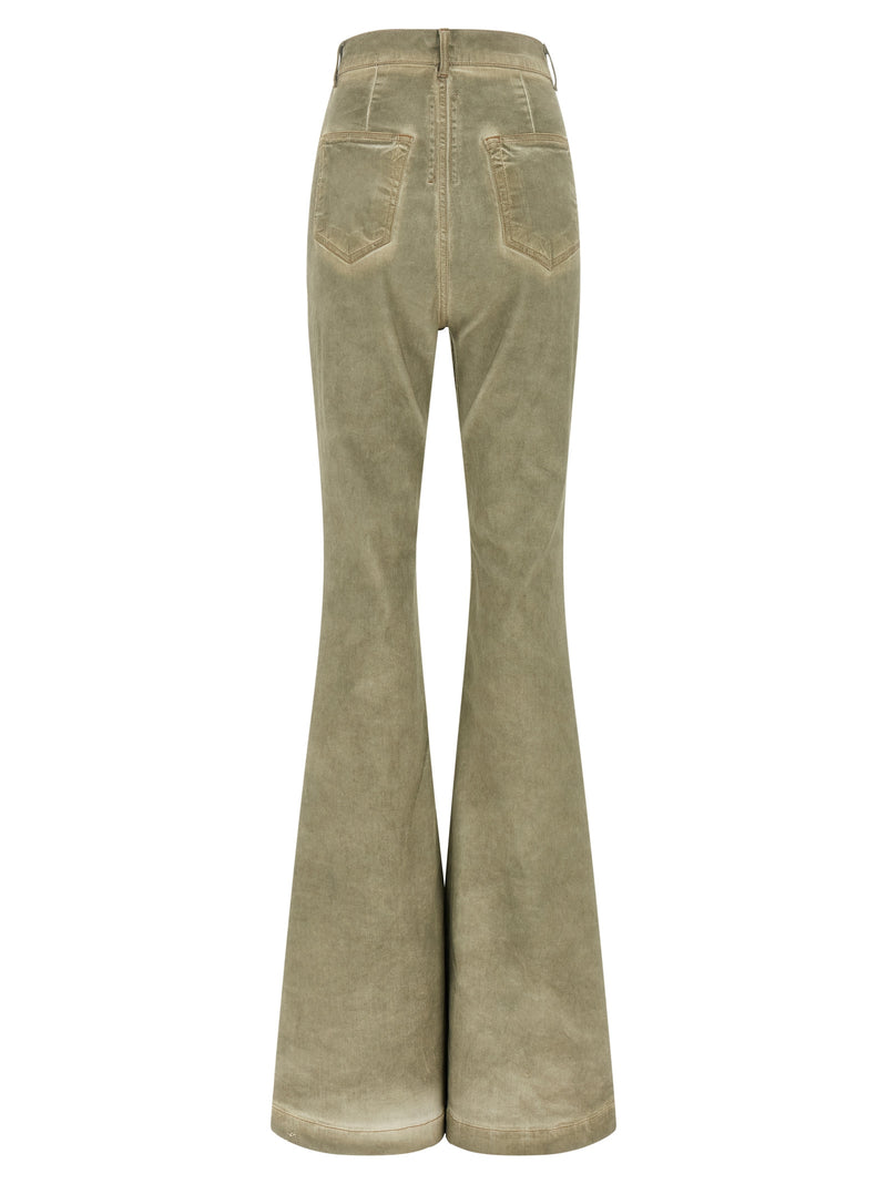 DRKSHDW Bolan Beige Cotton Bootcut Jeans for Women