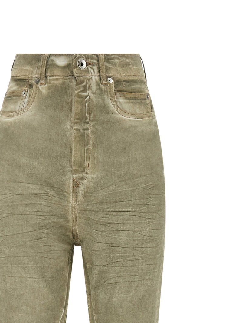 DRKSHDW Bolan Beige Cotton Bootcut Jeans for Women