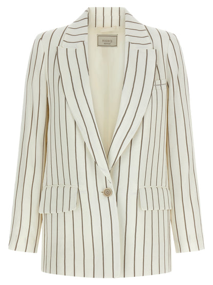 Peserico White Linen Blazer