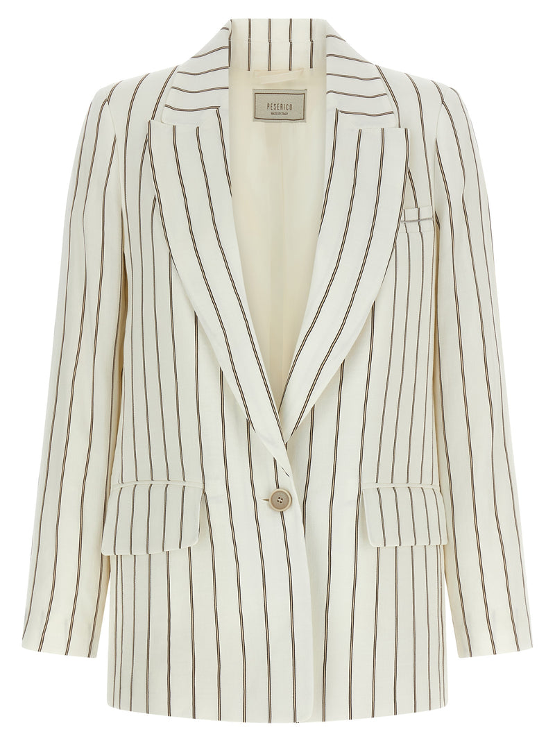 Peserico White Linen Blazer