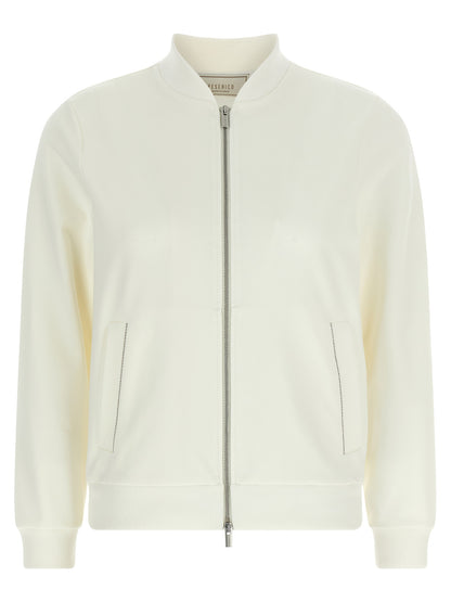 Peserico White Cotton Sweatshirt