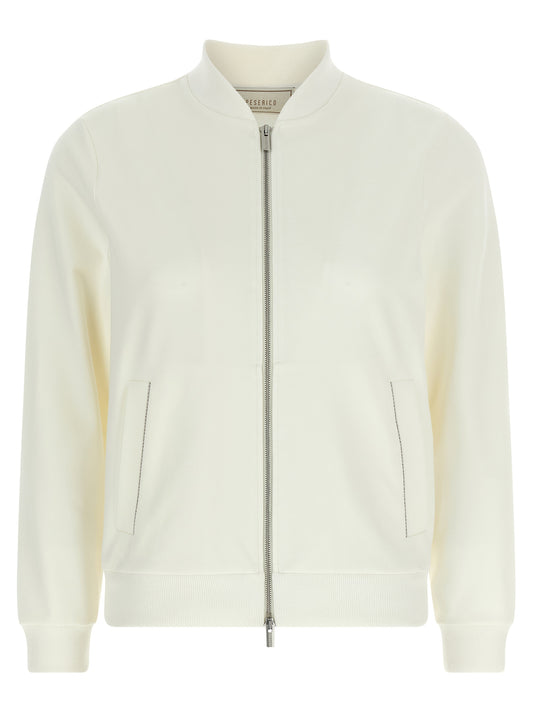 Peserico White Cotton Sweatshirt