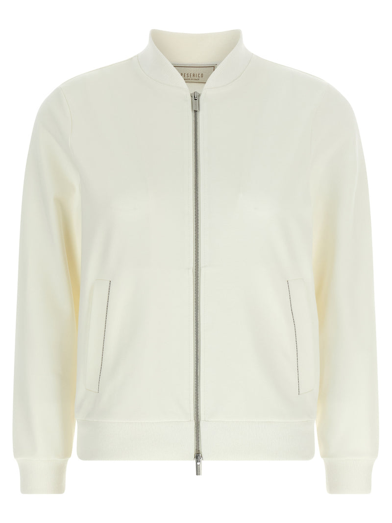 Peserico White Cotton Sweatshirt