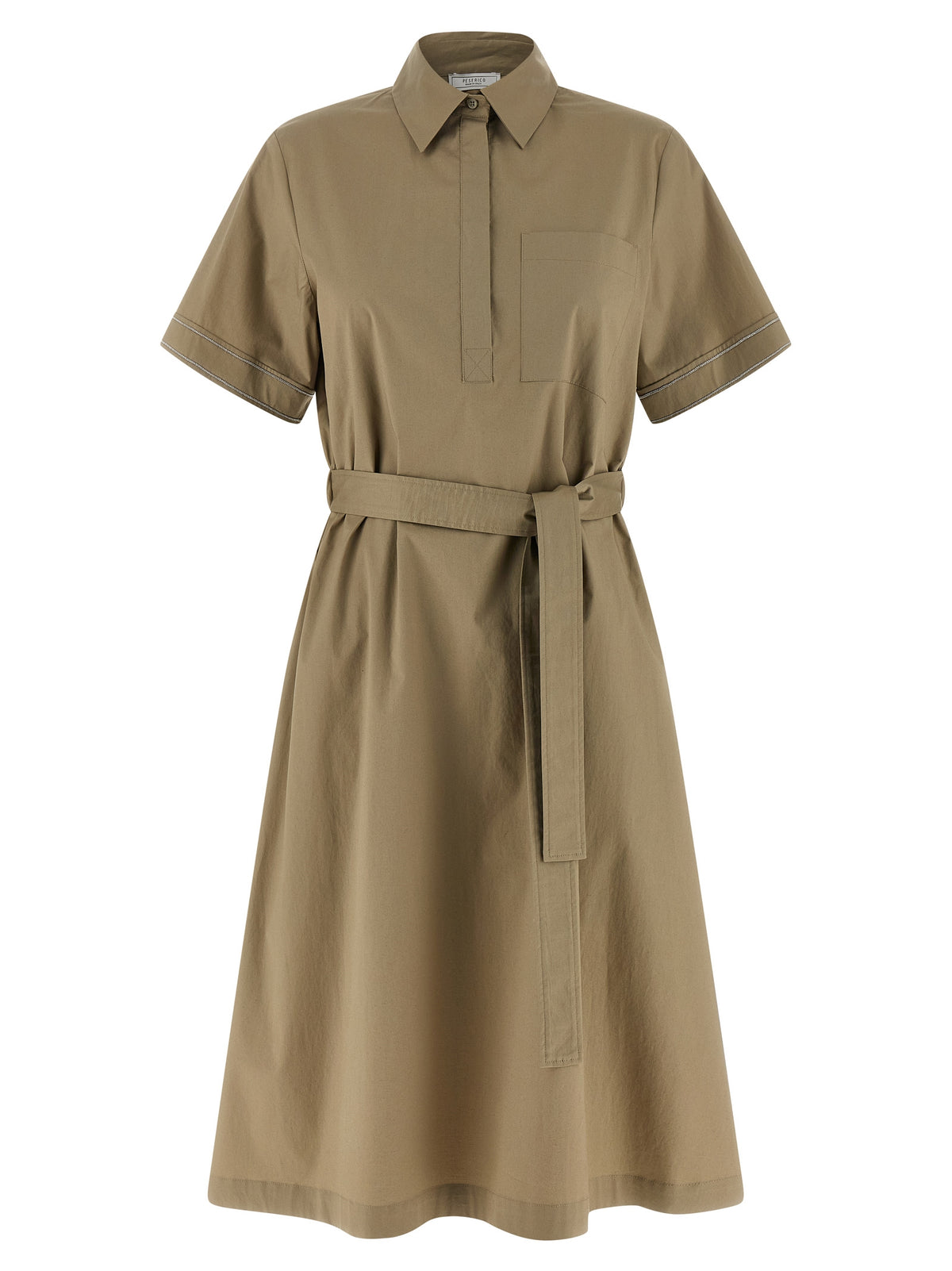 Peserico Bicolor Cotton Midi Dress - Chic A-Line Design
